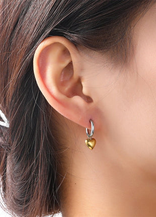 Oorbel - Heart Hoop - 2Tone (combi) - Modeaccessoires - Juwelen - Oorbellen