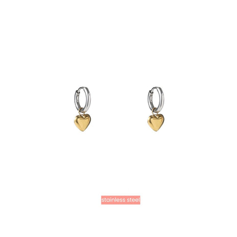 Oorbel - Heart Hoop - 2Tone (combi) - Modeaccessoires - Juwelen - Oorbellen