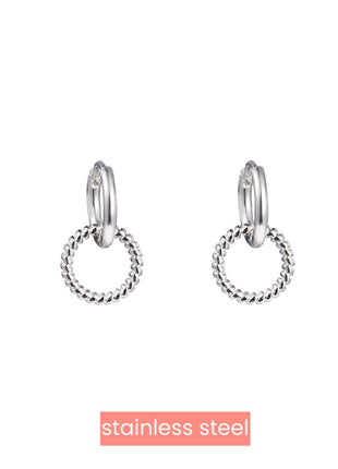 Oorbel - Twisted Circle - 14K - Silver - Modeaccessoires - Juwelen - Oorbellen