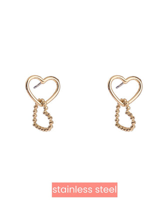 Big double dot hearts - 14K - Modeaccessoires - Juwelen - Oorbellen