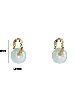Oorbel Donut Stone - Green Agath - gold - Modeaccessoires - Juwelen - Oorbellen