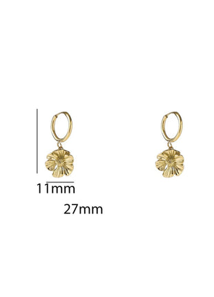 Oorbel - Double Flower Dangle - 14K - gold - Modeaccessoires - Juwelen - Oorbellen