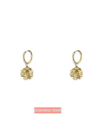Oorbel - Double Flower Dangle - 14K - gold - Modeaccessoires - Juwelen - Oorbellen