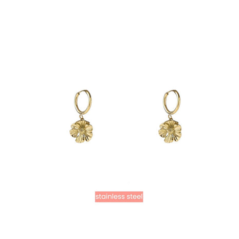 Oorbel - Double Flower Dangle - 14K - gold - Modeaccessoires - Juwelen - Oorbellen