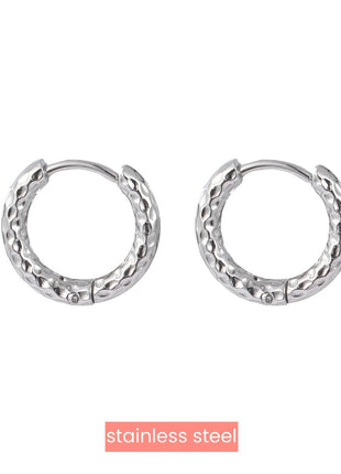 Oorbel - Hammered Hoop - RH - 12mm - Modeaccessoires - Juwelen - Oorbellen