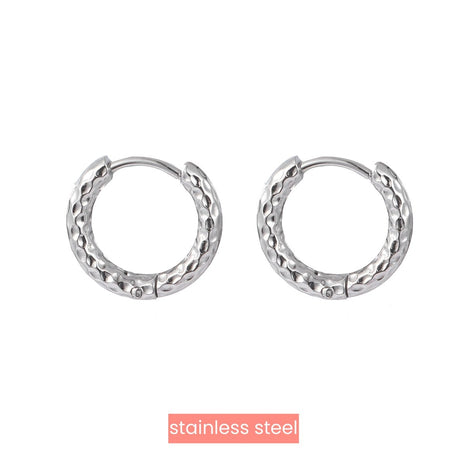 Oorbel - Hammered Hoop - RH - 12mm - Modeaccessoires - Juwelen - Oorbellen