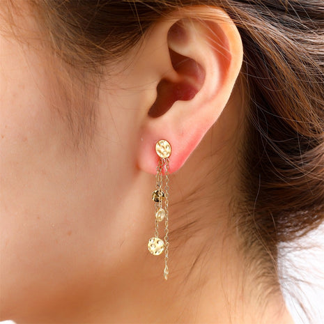 Hammered Rounds Dangle - 14K - Juwelen & mooimakers - Oorringen