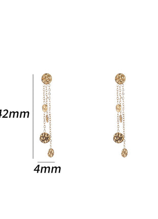 Hammered Rounds Dangle - 14K - Juwelen & mooimakers - Oorringen