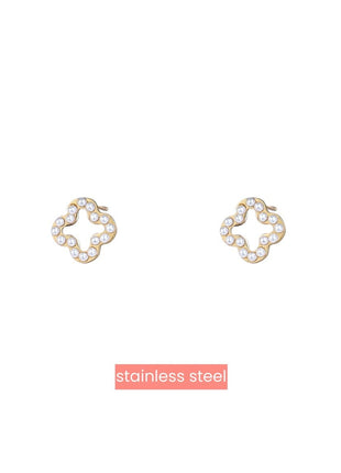 Pearly Clover Stud - 14K - Juwelen & mooimakers - Oorringen