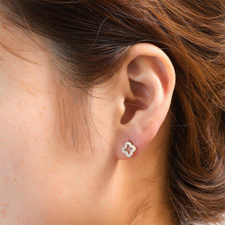 Pearly Clover Stud - 14K - Juwelen & mooimakers - Oorringen