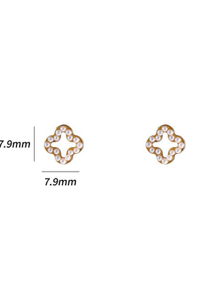 Pearly Clover Stud - 14K - Juwelen & mooimakers - Oorringen