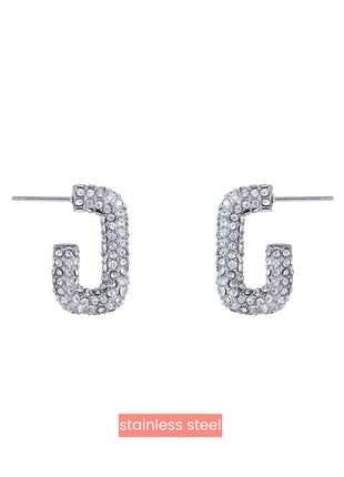 Sparkle Oval Hoop - RH + Crystal - Juwelen & mooimakers - Oorringen