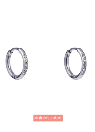 Oorbel - Sprakle Hoop - 12 mm - RH - silver - Modeaccessoires - Juwelen - Oorbellen
