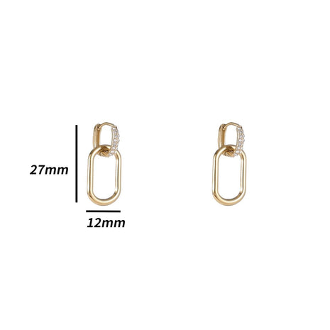Stone Hoop Dangle - 14K - Juwelen & mooimakers - Oorringen