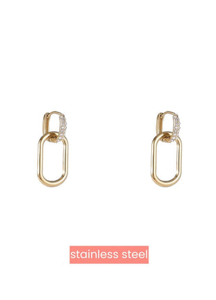 Stone Hoop Dangle - 14K - Juwelen & mooimakers - Oorringen