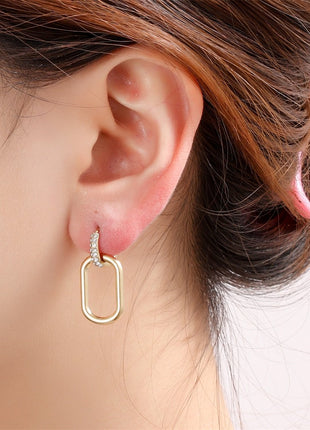 Stone Hoop Dangle - 14K - Juwelen & mooimakers - Oorringen