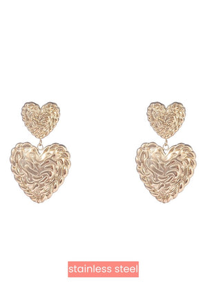 Oorbel - Structure Hearts - 14K - gold - Modeaccessoires - Juwelen - Oorbellen