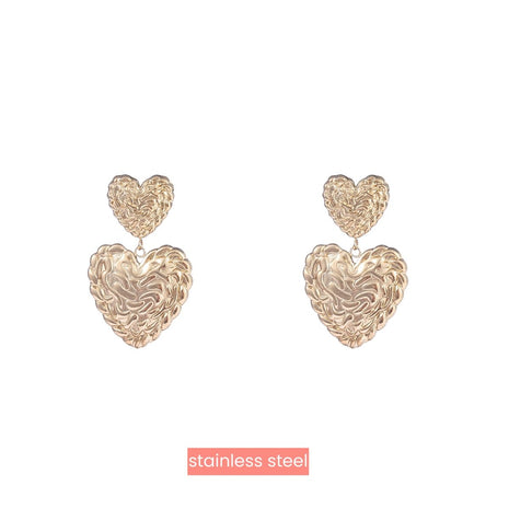 Oorbel - Structure Hearts - 14K - gold - Modeaccessoires - Juwelen - Oorbellen
