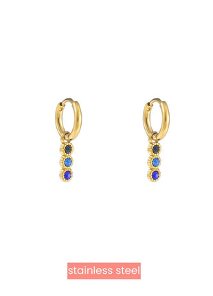 Three in a row Ring - 14K + Blue - Modeaccessoires - Juwelen - Oorbellen