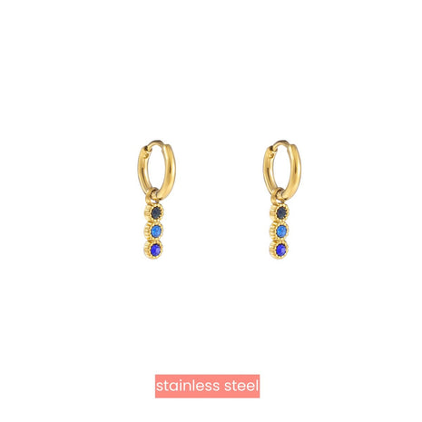 Three in a row Ring - 14K + Blue - Modeaccessoires - Juwelen - Oorbellen