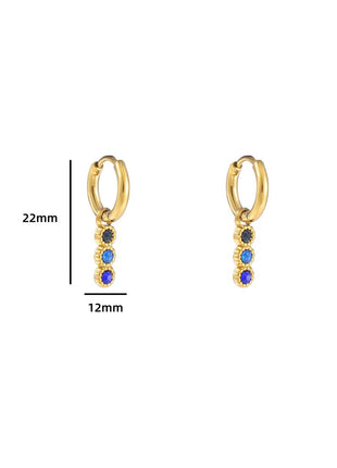Three in a row Ring - 14K + Blue - Modeaccessoires - Juwelen - Oorbellen