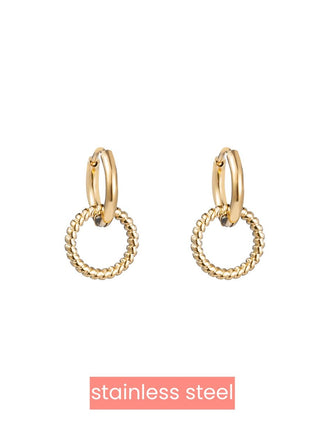 Oorbel - Twisted Circle - 14K - Gold - Modeaccessoires - Juwelen - Oorbellen