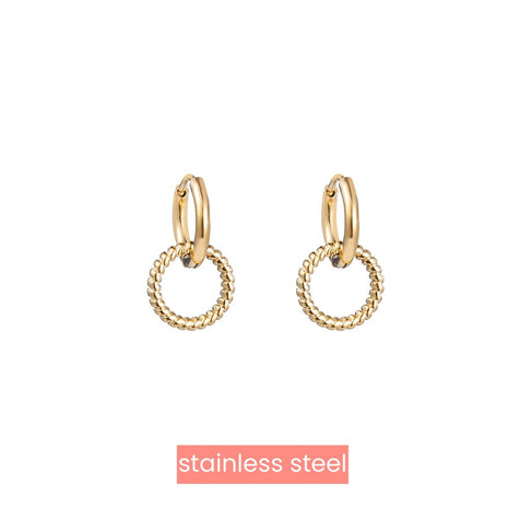 Oorbel - Twisted Circle - 14K - Gold - Modeaccessoires - Juwelen - Oorbellen