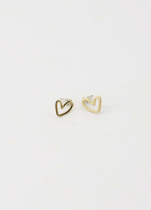 Oorstekers groot open hart studje goud – goud - goud / One Size - Modeaccessoires - Juwelen - Oorbellen