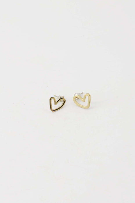 Oorstekers groot open hart studje goud – goud - goud / One Size - Modeaccessoires - Juwelen - Oorbellen