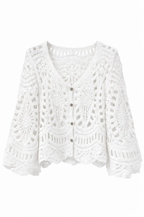 Gehaakt vestje - Treglio A604 (wit) by Just Women