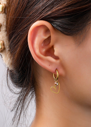 Open Heart Hoop - 14K - goudkleurig - Modeaccessoires - Juwelen - Oorbellen