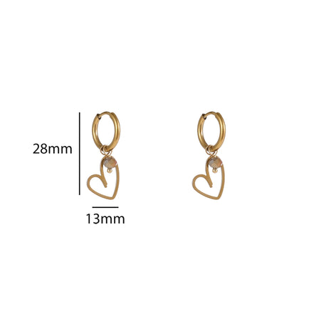 Open Heart Hoop - 14K - goudkleurig - Modeaccessoires - Juwelen - Oorbellen
