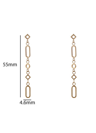 Open Shape Dangle - 14K - goud - Modeaccessoires - Juwelen - Oorbellen