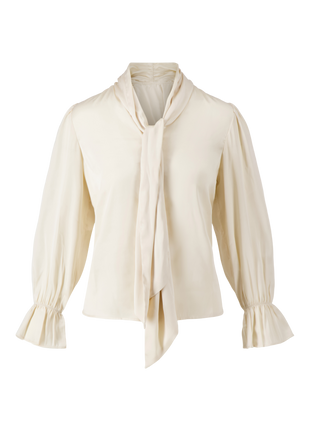 Satijn top met strik – beige