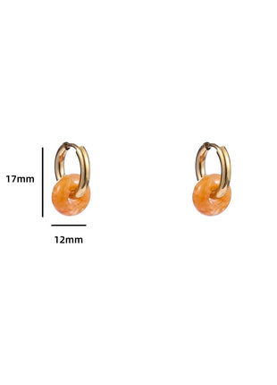 Oorbellen - Donut Stone - Yellow Stone