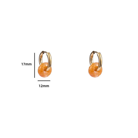 Oorbellen - Donut Stone - Yellow Stone