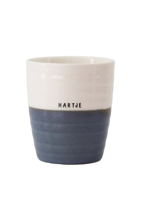 Koffiemok hartje - wit/blauw by Zusss