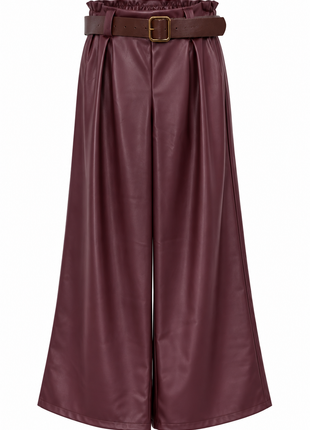 Broek - Fake Leather - Bordeaux