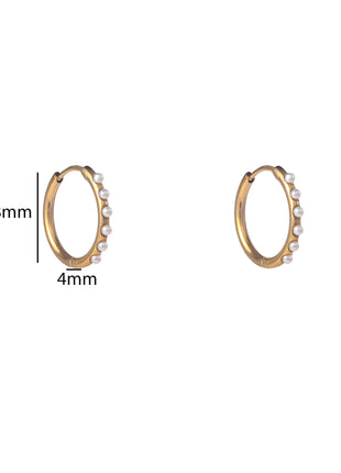 Pearl Hoop - 18 mm - 14K - goud - Modeaccessoires - Juwelen - Oorbellen