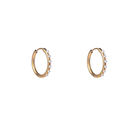 Pearl Hoop - 18 mm - 14K - goud - Modeaccessoires - Juwelen - Oorbellen