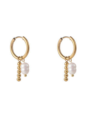 Pearly Dot Hoop - 14K goud - Modeaccessoires - Juwelen - Oorbellen