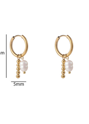 Pearly Dot Hoop - 14K goud - Modeaccessoires - Juwelen - Oorbellen