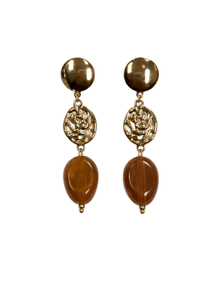 Oorbellen - Honey Stone by Charlotte Marie Jewelry