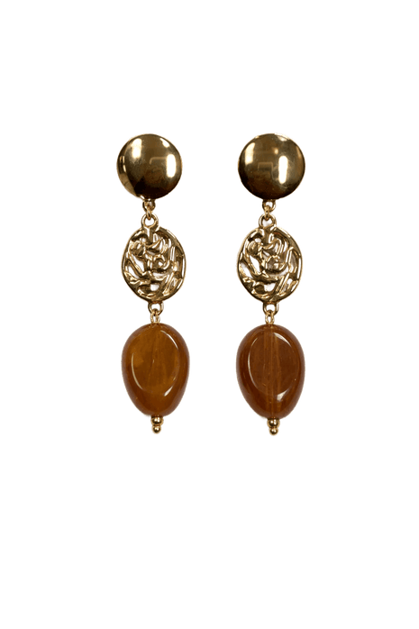 Oorbellen - Honey Stone by Charlotte Marie Jewelry