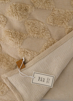 Plaid - hartje - zand - Cadeau’s & Lifestyle - Woonkamer - Kussens & Plaids