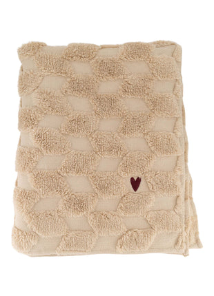 Plaid - hartje - zand - Cadeau’s & Lifestyle - Woonkamer - Kussens & Plaids