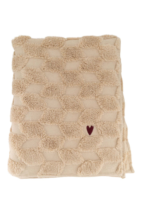 Plaid - hartje - zand - Cadeau’s & Lifestyle - Woonkamer - Kussens & Plaids