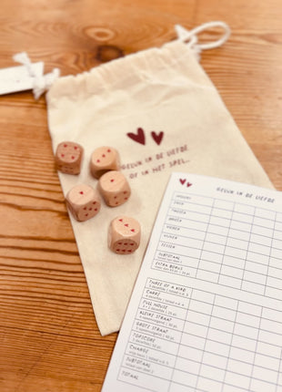 Spelletje yahtzee - wit/rood