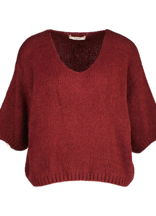 Cabimas B506 - Bordeaux - Bordeaux / One Size - Kleding - Truien en cardigans