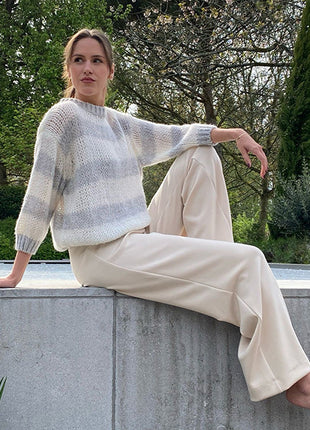 Pull - Gipsy - White/grey - Kleding - Truien en cardigans